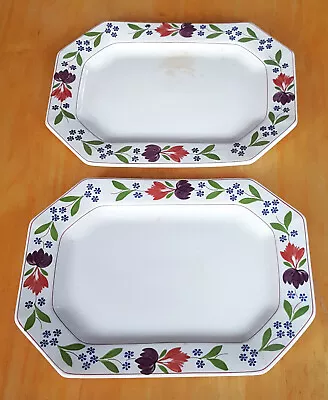 Buy 2 X Adams 'Old Colonial' Octagonal Plates / Platters 12  X 9  • 14£