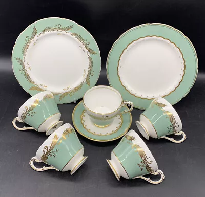 Buy Paragon Teal Green Bone China Coffee Cups Saucer Plates • 14.45£