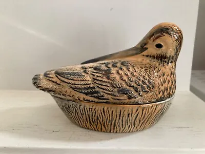 Buy French Faience Vintage Pheasant Pate Dish With Lid  - MICHEL CAUGANT • 15£