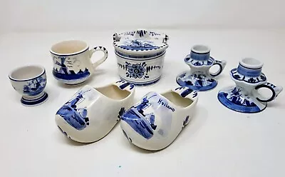 Buy Vintage DELFT Blue And White Pottery/Ceramic Bundle - Hand Painted • 9.99£