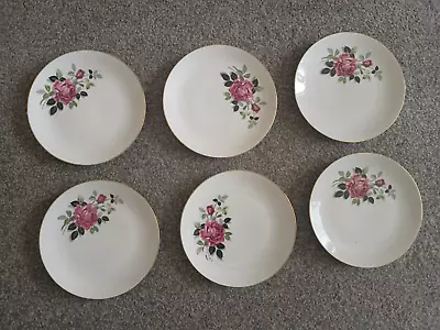 Buy 6 X Bavarian Rose China 17 Cm Side Plates • 9£