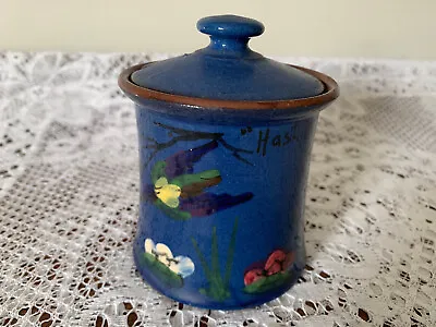 Buy Longpark Pottery Blue Kingfisher Preserve Pot - Hastings, With Motto • 12£