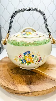 Buy Charming Burleigh Ware Porcelain Biscuit Barrel - Perfect Condition With Vibrant • 23.71£