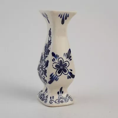 Buy Cute Delft Blue Holland Ceramic Vase With Floral Motif, Approx. 11 Cm High • 20.51£