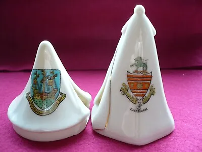 Buy Crested China Ww1 - Two Models Of Bell Tents  - Weymouth/welcombe &eastbourne • 7.99£