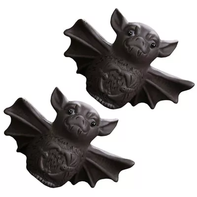 Buy  2 Pcs Zisha Pottery Tea Pet Ornament Office Bat Desktop Animal Figurine • 13.99£