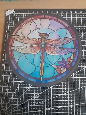 Buy Dragonfly Sun Catcher, Stained Glass Effect. • 5.50£