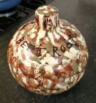 Buy Dragon Pottery Wales Rhayader Beetroot Jar Very Nice Condition Green Brown Cream • 18.99£