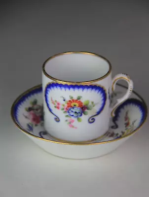 Buy Antique Sevres Type Porcelain Miniature Tea Cup & Saucer In 'Feuille-de-Choux' • 289.53£