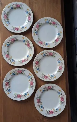 Buy CROWN STAFFORDSHIRE SMALL FINE BONE CHINA  Floral Design SIDE PLATES X 6  • 13.99£