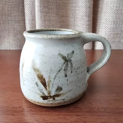 Buy Vintage Studio Pottery Mug Stoneware Earthenware Leaves Mottled • 14.95£