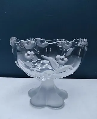 Buy Heavy Clear Crystal Glass Footed Bowl With Flowers  • 24£