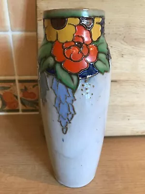 Buy Royal Doulton Stoneware Tubelined Vase - Floral - 23cms - 8608B UBW • 85£