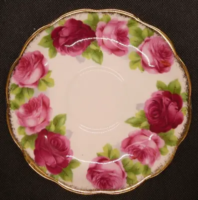 Buy Vintage Royal Albert Crown China Old English Rose Saucer - 14cm • 20.17£