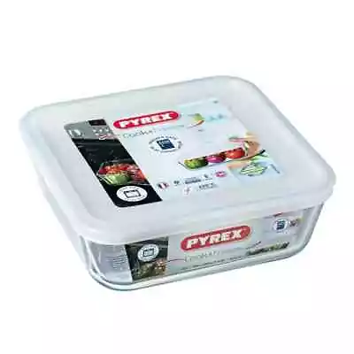 Buy Pyrex Cook & Freeze Glass Square Dish With Plastic Lid 20cm X 20cm 2 Litre New • 14.99£