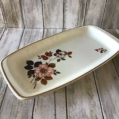 Buy Oblong Vintage Romanian Ceramic Sandwich Plate / Platter With Autumn Flowers VGC • 8.99£