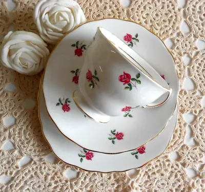 Buy Colclough Ditsy Rose Tea Cups Trios 7433 - Beautiful! • 7.50£