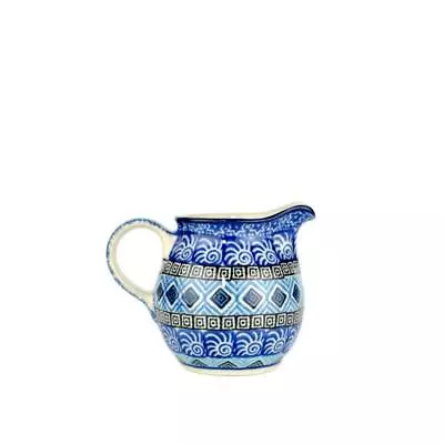 Buy Creamer Milk Jug - Blue Mosaics - 200ml - 0286-1917X - Polish Pottery • 13.50£