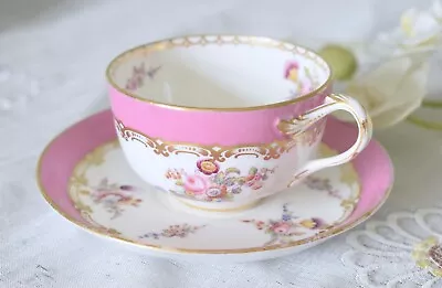 Buy Coalport Victoria Hand Painted Floral Pink Bone China Cup And Saucer Set • 69£