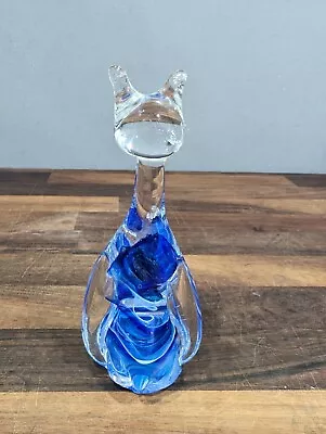 Buy Lovely Alum Bay Isle Of Wight Glass Cat Paperweight Blue • 9£