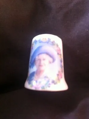 Buy Fine Bone China Stoke-On-Trent Thimble - Queen Mother 100th Birthday Souvenir • 1.99£