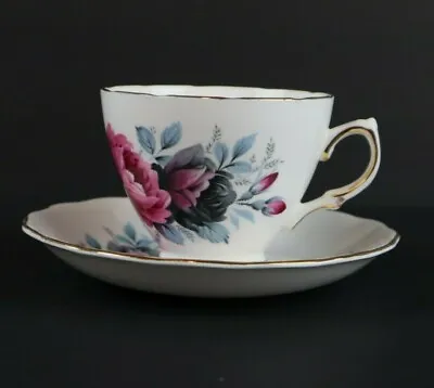 Buy Colclough Gold Rim Teacup And Saucer Set Ridgway Pottery Made In England Pink • 14.20£