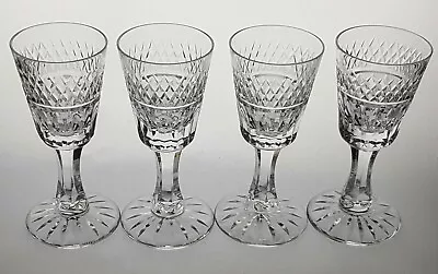 Buy 4 X Royal Brierley Cut Glass Stratford Pattern Sherry Cordial Glasses • 44.95£