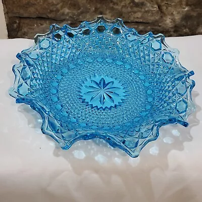 Buy Stunning Sowerby Art Deco Hobnail Style Turquoise Glass Bowl  • 14£