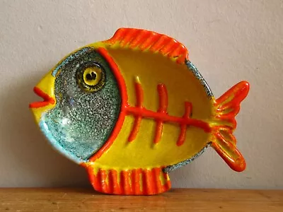 Buy Vintage Italian Art Pottery Stylised Abstract Fish Dish • 38£