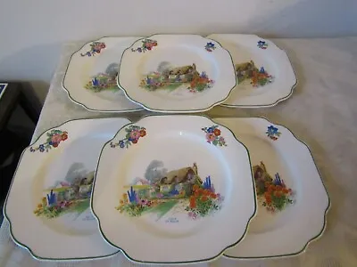Buy Vintage Adams China Set Of 6 Dinner Plates A Bit Of Old England 22cm X 22cm • 14.99£
