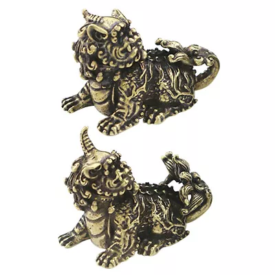 Buy  Pure Copper Auspicious Animal Ornaments Chinoiserie Decor Golden Furnishing • 32.55£
