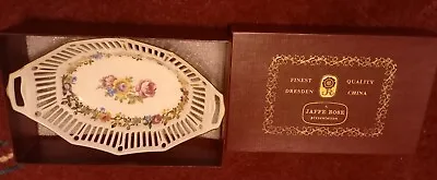 Buy Dresden China Trinket Dish, Excellent Condition, Jaffe Rose Presentation • 15£
