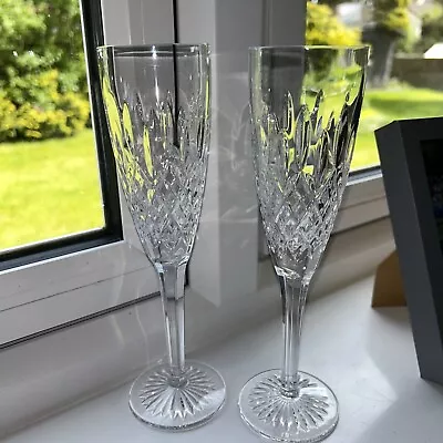 Buy Pair Of Stuart Crystal Shaftesbury Champagne Flutes/Glasses Fully Signed 21.5 Cm • 58£