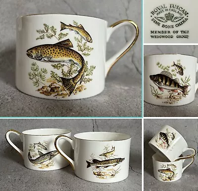 Buy 2x Wedgwood Royal Tuscan Fine Bone China Fishing Anglers Tea Cups Coffee Mugs 🎣 • 9.95£