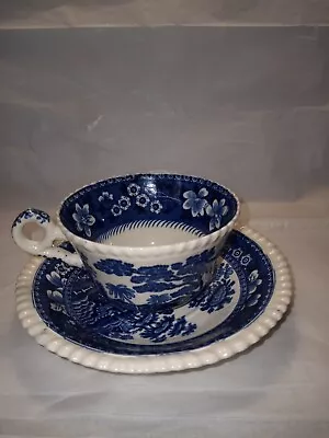 Buy Vintage SPODE COPELAND Blue Tower Cup And Saucer Set ( 0  On Bottom Of Both) • 30.31£