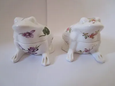Buy Pair 2 Hammersley Victorian Violets Englands Countryside China Frog Trinket Box • 25£