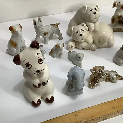 Buy 15 VTG Ceramic Black Brown White DOG Puppies Figurines Salt Pepper Most JAPAN • 15.32£