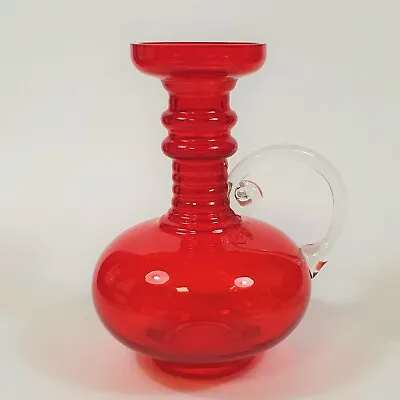 Buy Vintage Red Riihimaki Tamara Aladin Kleopatra Glass Vase Jug  #1502 Riihimäen • 50£