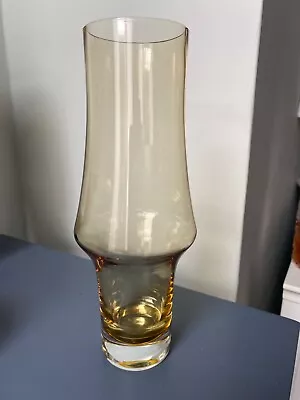 Buy Riihimaki Finland 70s Glass Amber Aladin Vase H - 25 Cm VGC • 14.99£