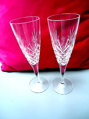 Buy Pair Of Signed ? Edinburgh Crystal Champagne Flutes • 6£