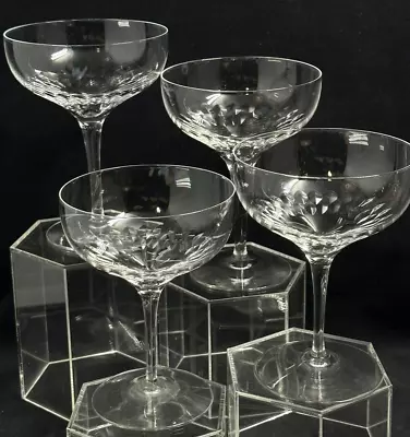 Buy Orrefors Crystal Sweden Prelude Clear Coupe Tall Champagne Sherbet 5.25” Set (4) • 93.45£