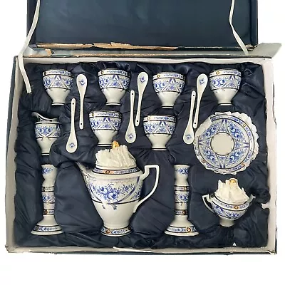 Buy Sorelle Fine Porcelain Tea Set 24 Pieces Vintage Blue & White Collectible China • 157.50£