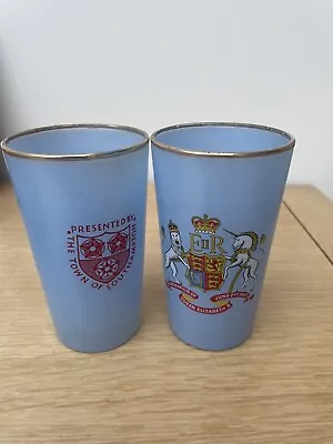 Buy Queen Elizabeth II Coronation Commemorative  Blue Glasses - Southampton X 2 • 4.99£