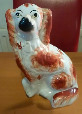 Buy Staffordshire Dog Red Painted  Antique Victorian 22.5 Cm 9   Fabulous Item (0) • 34.99£