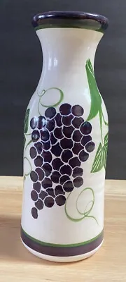 Buy Wine Carafe Vase Grapes On Vine Design Artisan Signed Pottery Stoneware 9  • 9.61£