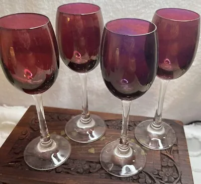 Buy Set Of Four Mini Amythest Wine Snifters • 48.25£