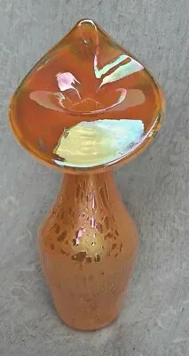 Buy Beautiful Heron Glass Lily Vase - Orange - With Gift Box - Hand Blown In Cumbria • 26£
