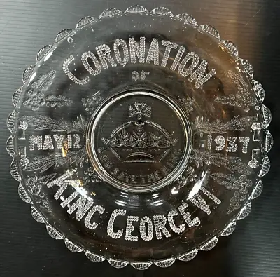 Buy King George Vi Coronation 1937 Pressed Glass Plate • 36.51£