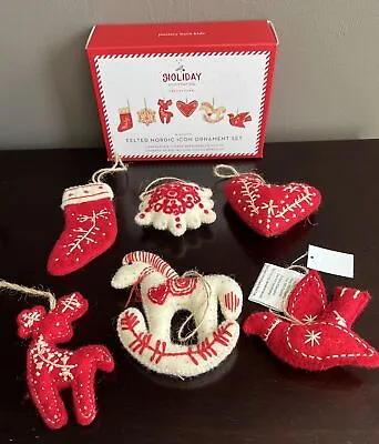 Buy New Pottery Barn Kids Felted Nordic Icon Ornaments, Set Of 6 - NWT - Felt • 28.89£