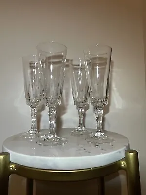 Buy 4X Collectable Vintage Cut Crystal Style Champagne Flute Glasses • 5£